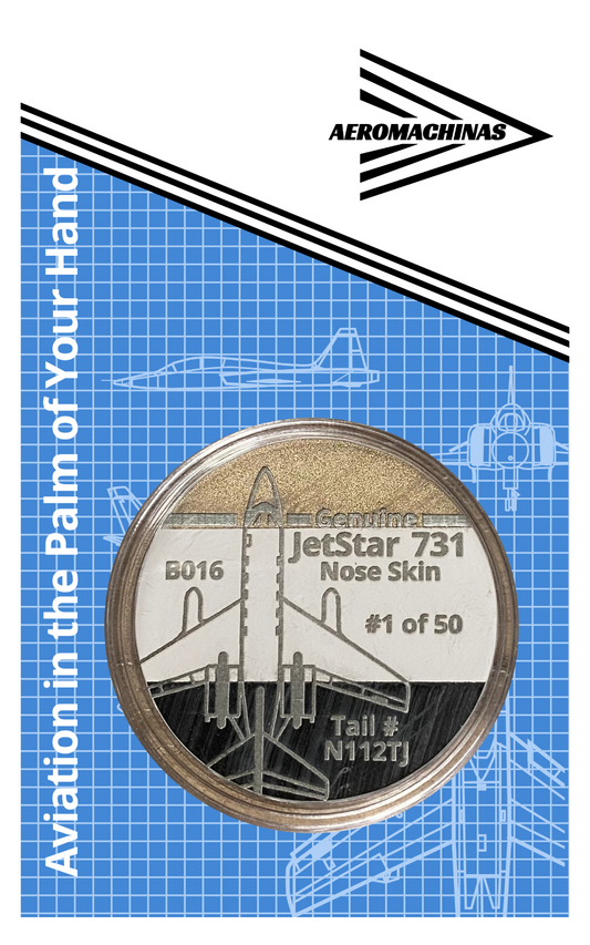 JetStar 731 (L-1329) Tail # N112TJ Nose Skin Challenge Coin - B016